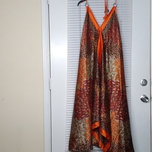 Multicolore custom satin dress